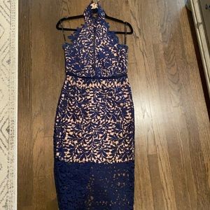 Lulus size medium blue lace midi dress